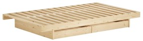 Двойно легло от масивен бор с място за съхранение с включена подматрачна рамка в естествен цвят 140x200 cm Kanso – Karup Design