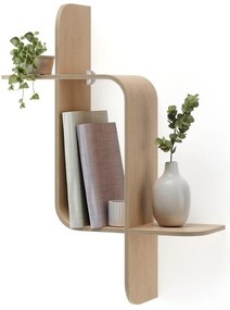 Двуетажен рафт от каучуково дърво в естествен цвят Montage - Umbra