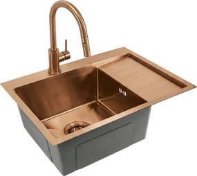 Стоманена мивка Fin BRUSH COPPER