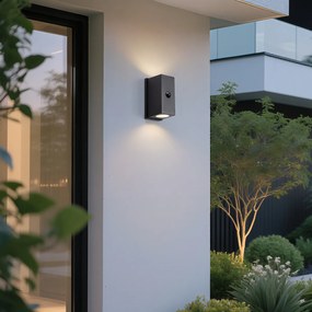 Стенна лампа черна Lux сензор магнитна вкл. LED акумулаторна - Baleno