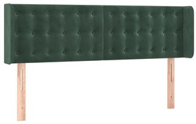 3119253 vidaXL Горна табла за легло, тъмнозелена, 147x16x78/88 см, кадифе