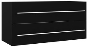 804720 vidaXL Долен шкаф за мивка, черен, 100x38,5x48 см, инженерно дърво