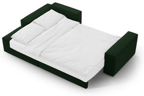 Тъмнозелен кадифен сгъваем/с място за съхранение ъглов диван (ляв ъгъл) Jodie – Micadoni