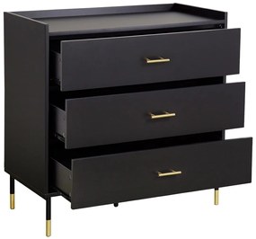 Скрин atmosphera Tedy, 3 чекмеджета, MDF,Черен