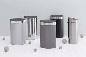 Кош за боклук Brabantia Touch Bin New 650532, 40 л, Безшумно и плавно затваряне, Плосък гръб, Инокс/мат