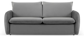 Сив кадифен разтегателен диван 214 cm Vienna - Cosmopolitan Design