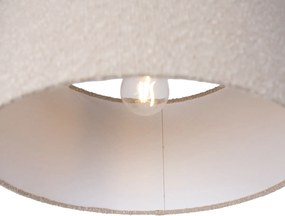 Hanglamp zwart met beige teddy stof 35cm 3-lichts - Cava