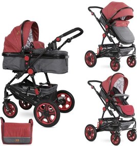 Детска комбинирана количка LORA LORELLI - BLACK&RED