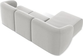 Светлосив кадифен ъглов диван (ляв ъгъл) Lani – Makamii