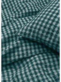 Зелено-синьо единично крепово спално бельо 140x200 cm Bæk&amp;Bølge – JUNA