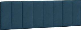 374679 vidaXL Мека табла за легло Hanko, синя, 160 см, кадифе