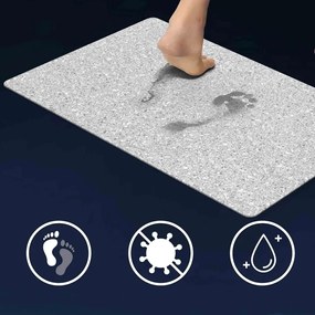 Сив килим за баня 50x80 cm Granite – douceur d'intérieur
