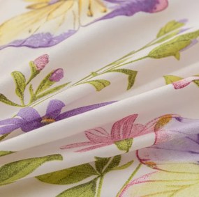 Бяло спално бельо с пеперуди и цветя Ширина: 160 см | Дължина: 200 см