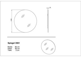 Стенно огледало ø 80 cm Libbiano – Germania