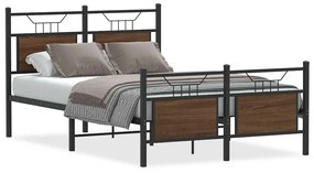 4106857 vidaXL Рамка за легло без матрак кафяв дъб 120x200 см инженерно дърво