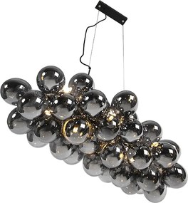 Смарт висяща лампа черна с димно стъкло 8 светлини вкл. 8 Wifi G9 - Uvas