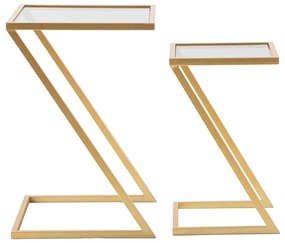 Странични масички в комплект от 2 броя със стъклен плот 40x40 cm Zet - Mauro Ferretti