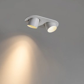 Кръгъл вграден прожектор бял GU10 35mm накланящ се 2-светлинен - Installa