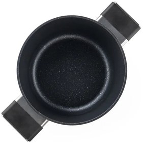 Тенджера Luigi Ferrero Regina FR-2040 20x10 см, 2.5 л, Незалепващо покритие, Стъклен капак с отвор за пара, Индукция, Черен