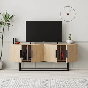 Масичка за телевизор с дъбов декор в естествен цвят 140x55 cm Titan - Marckeric