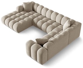 Светлокафяв шенилов ъглов диван (десен ъгъл/U форма) Treno – Cosmopolitan Design