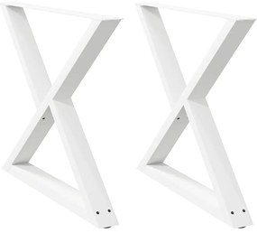 4012733 vidaXL Крака за трапезна маса, 2 бр., бели, 90 x (72-73,3) см, стомана