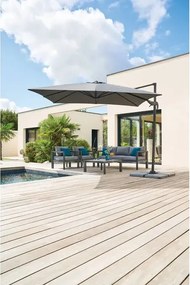 Градински чадър със странична стойка Hesperide Cayo, 3x3 m - Шисти