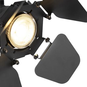 Индустриален студиен прожектор черен GU10 с клапи - Movie