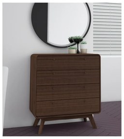 Тъмнокафяв висок скрин от декор от орех 80x88 cm Caitlin – Støraa