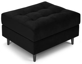 Табуретка за крака от черно кадифе Santo - Milo Casa