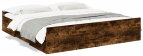 3280269 vidaXL Рамка за легло с чекмеджета, опушен дъб, 200x200 см