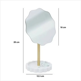 Огледало за баня 5five Marby, 16.2x12.2x16.5 cm, Бяло