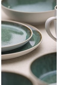 Бяла/зелена десертна глинена чиния ø 21 cm Gastro White/Green – Bitz