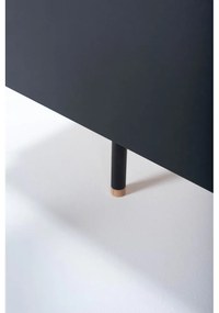 Черен/естествен нисък скрин от масивен дъб 176x100 cm Fina – Gazzda