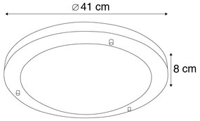 Модерна таванна лампа стомана 41 см IP44 - Yuma