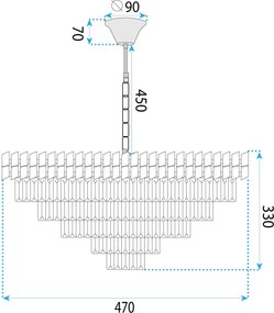 Пендел Cristal G055-CP 50cm CHROME