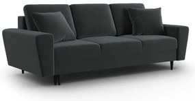 Тъмносив кадифен разтегателен диван с място за съхранение 235 cm Kyoto – Cosmopolitan Design