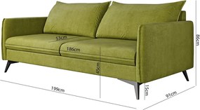 Зелен диван 199 cm Juli Bis – Ropez