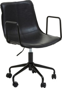Черен офис стол от имитация на кожа Branson – Premier Housewares