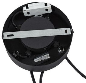 Външна висяща лампа черна с оранжеви въжени абажури 3 светлини IP44 - Cava Jayla