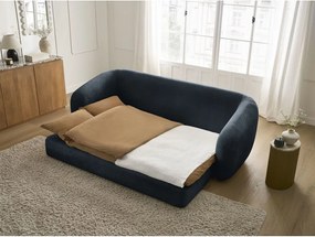 Тъмносин шенилов сгъваем диван 228 cm Neyo – Bobochic Paris