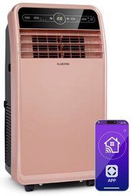 Klarstein Metrobreeze New York Smart 12k, мобилен климатик, 12000 BTU / 3,5 kW, енергиен клас A, дистанционно управление, розово-златно
