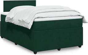 3287683 vidaXL Боксспринг легло с матрак, тъмнозелено, 120x190 см, кадифе