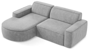 Светлосив шенилов ъглов диван (ляв ъгъл) Omao – Makamii