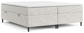 Светлосиво боксспринг легло с място за съхранение 200x200 cm Araya – Maison de Rêve