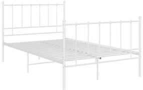 324953 vidaXL Рамка за легло, бяла, метал, 120x200 cм