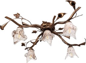 Плафонен полилей ROZETA 5xE14/40W/230V бронзов