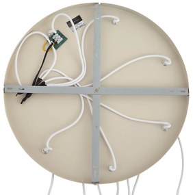 Арт Деко висяща лампа бежова с бяло стъкло 7 светлини - Sandra