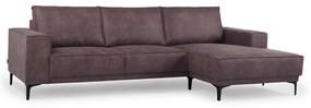 Тъмнокафяв ъглов диван от изкуствена кожа (десен ъгъл) Copenhagen - Scandic