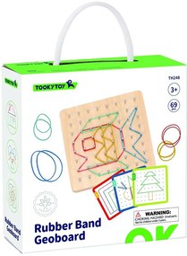 Tooky Toy - Гео борд - игра Монтесори, с ластици